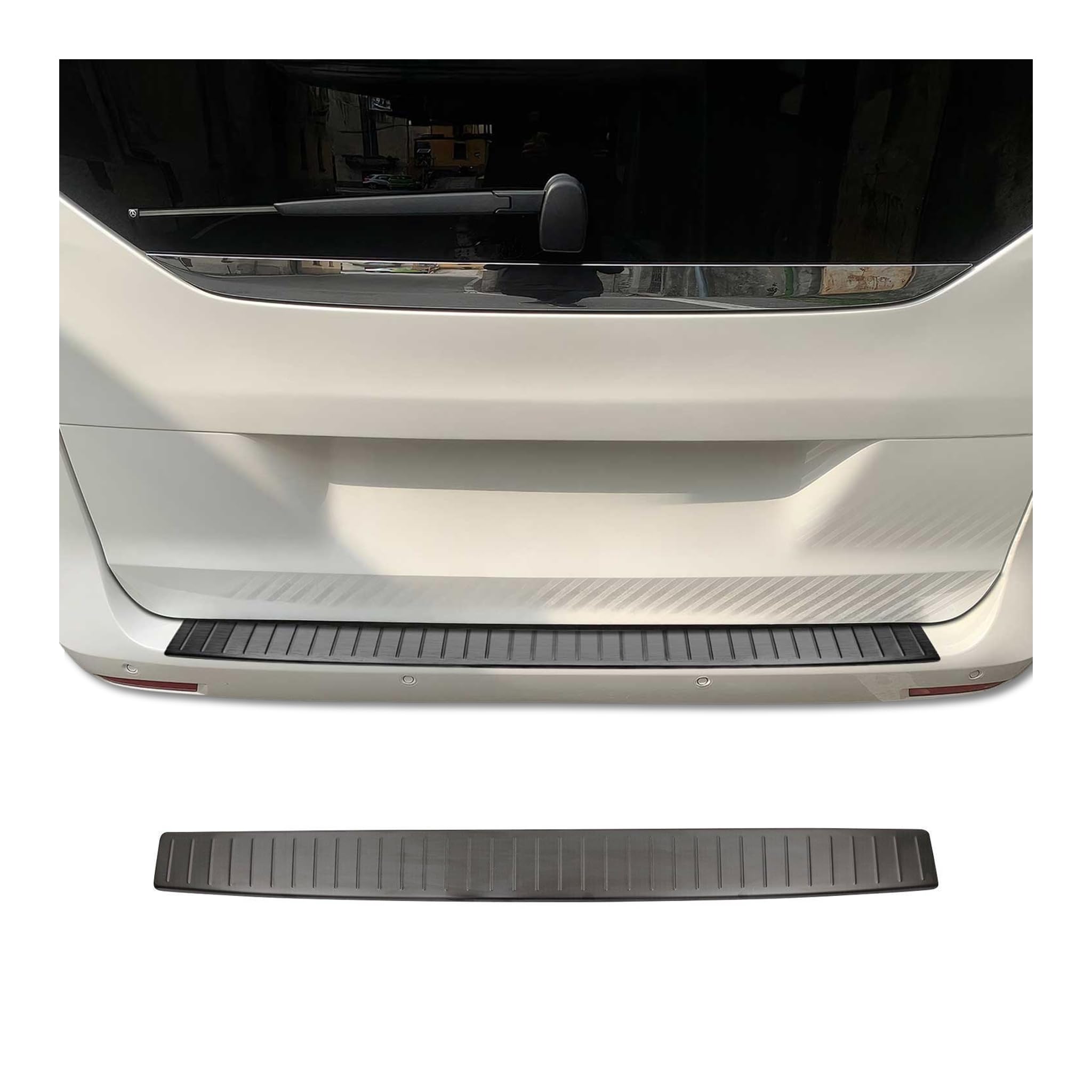 OMAC Ladekantenschutz Stoßstangenschutz für Mercedes Vito W447 2014-2026 – Edelstahl Dark Chrom gebürstet
