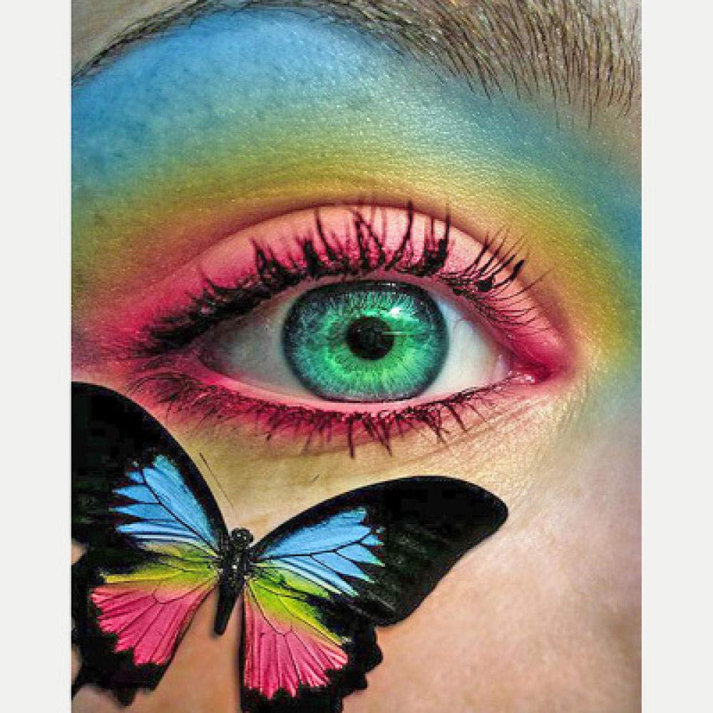 Peinture diamant 5D papillon coloré broderie mosaïque 50x60 cm