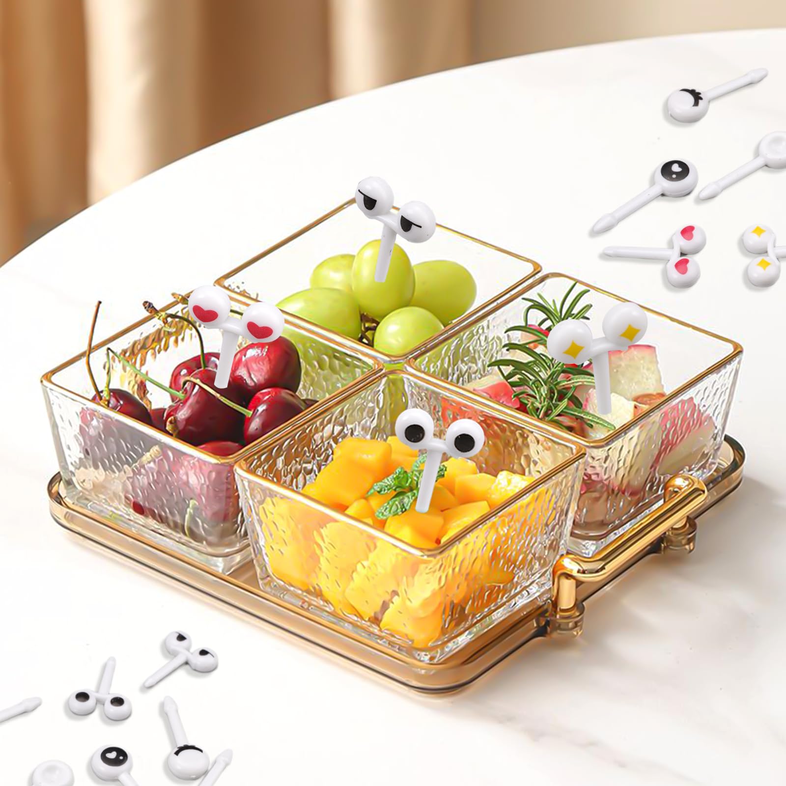100 Stück Food Picks Mit Augen - Lustige Obstgabeln Für Kinder & Partys