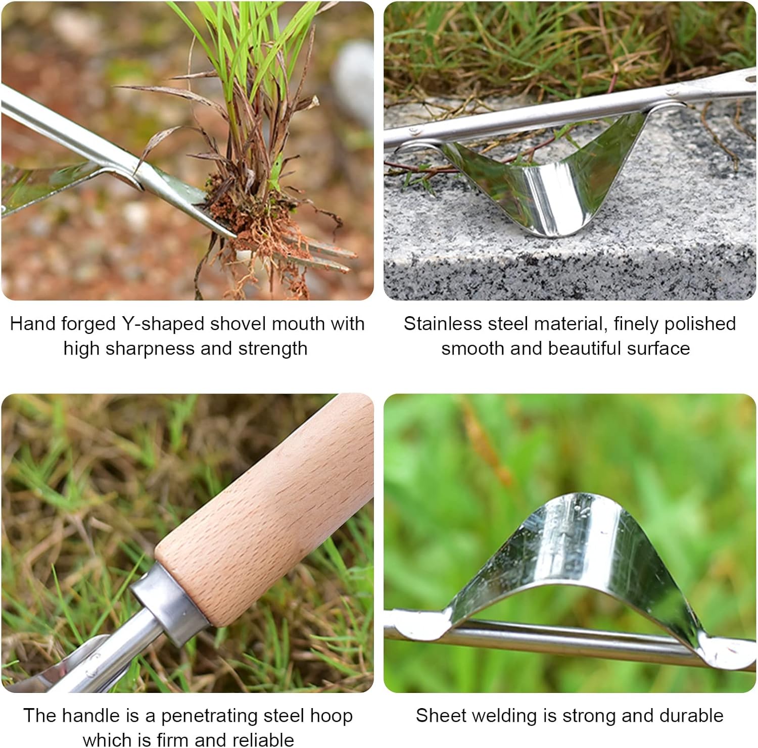 ACHANFLY Hand Weed Puller Long Handle Garden Weed Remover Tool