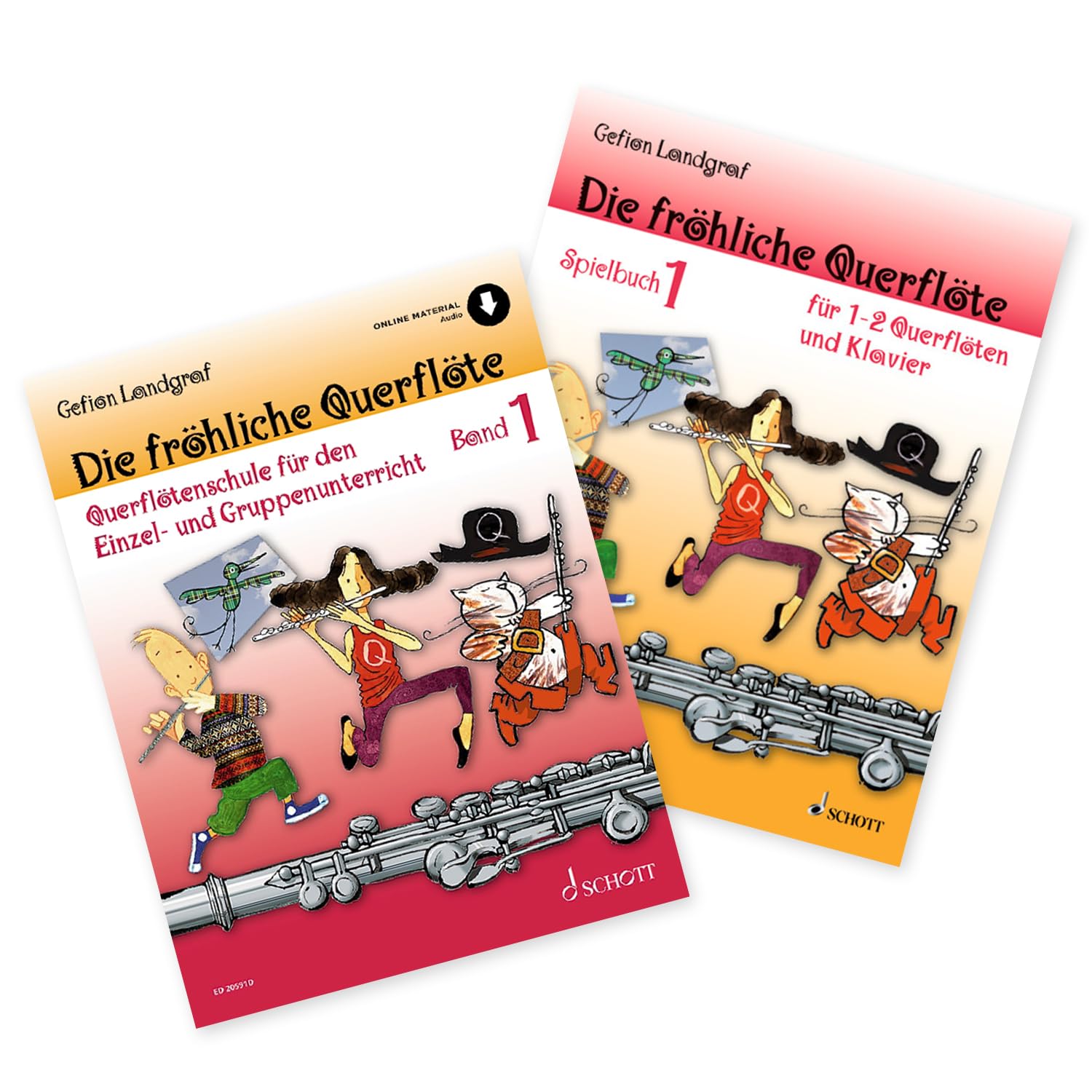 Die fröhliche Querflöte 1 + Spielbuch: (Starterset) mit Audio Online - Querflötenschule - Band 1 von Gefion Landgraf (ISBN 9783795722876, 9783795759223) + Soundman Reinigungstuch