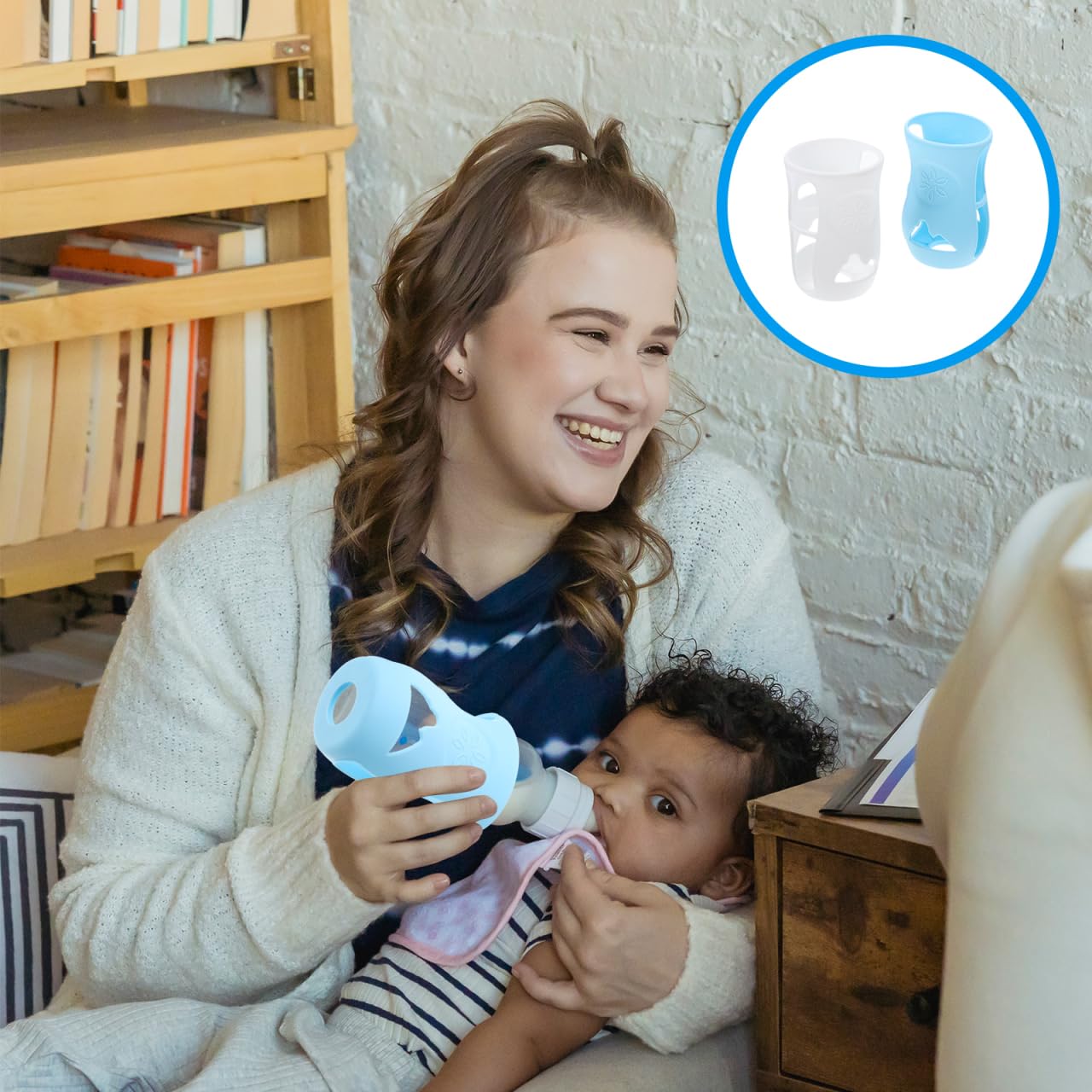 4 fundas anticaídas para biberones, protección de alimentación para botellas de leche, cubierta y antideslizante para beber de forma segura, adecuada para diferentes tamaños de