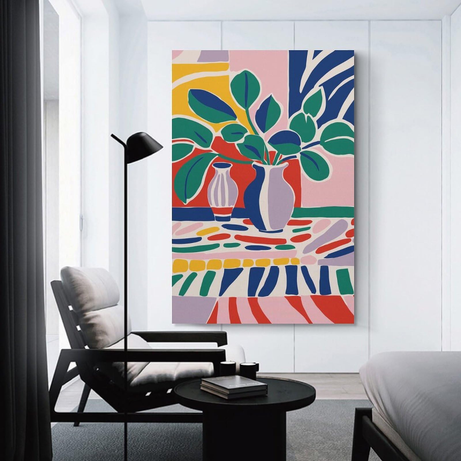 Junmoney Abstract Floral Still Life Room Decor Wall Art, 16x24inch(40x60cm), for Home, Office, Studio Or Guest Room, Canvas Wall Art That Fits Changing Layouts