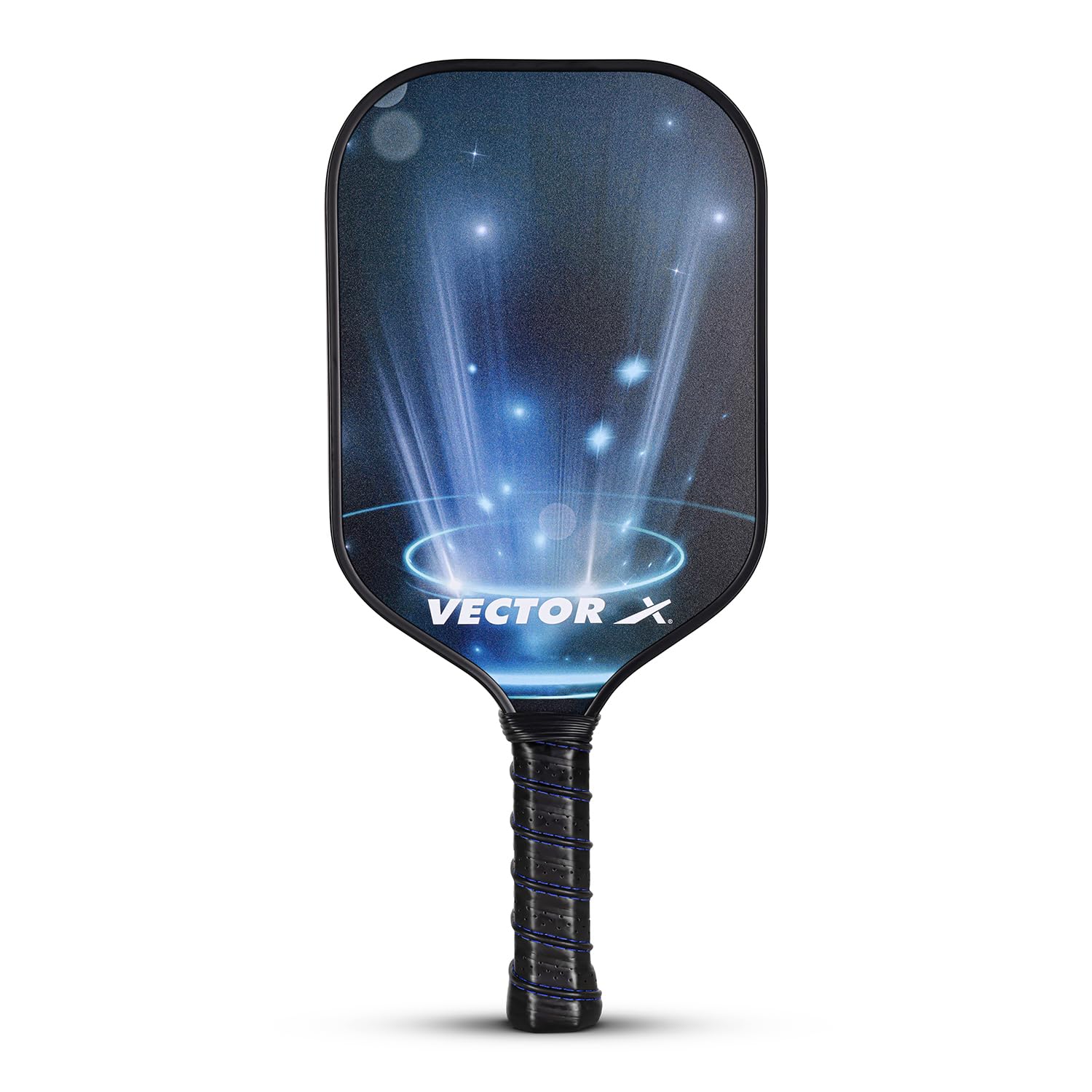 vector x pickle bat 16 mm, lightweight carbon fiber material, face honeycomb composite core paddle low edge guard, durable, lightweight pickleball racket blue color (pack of 1)