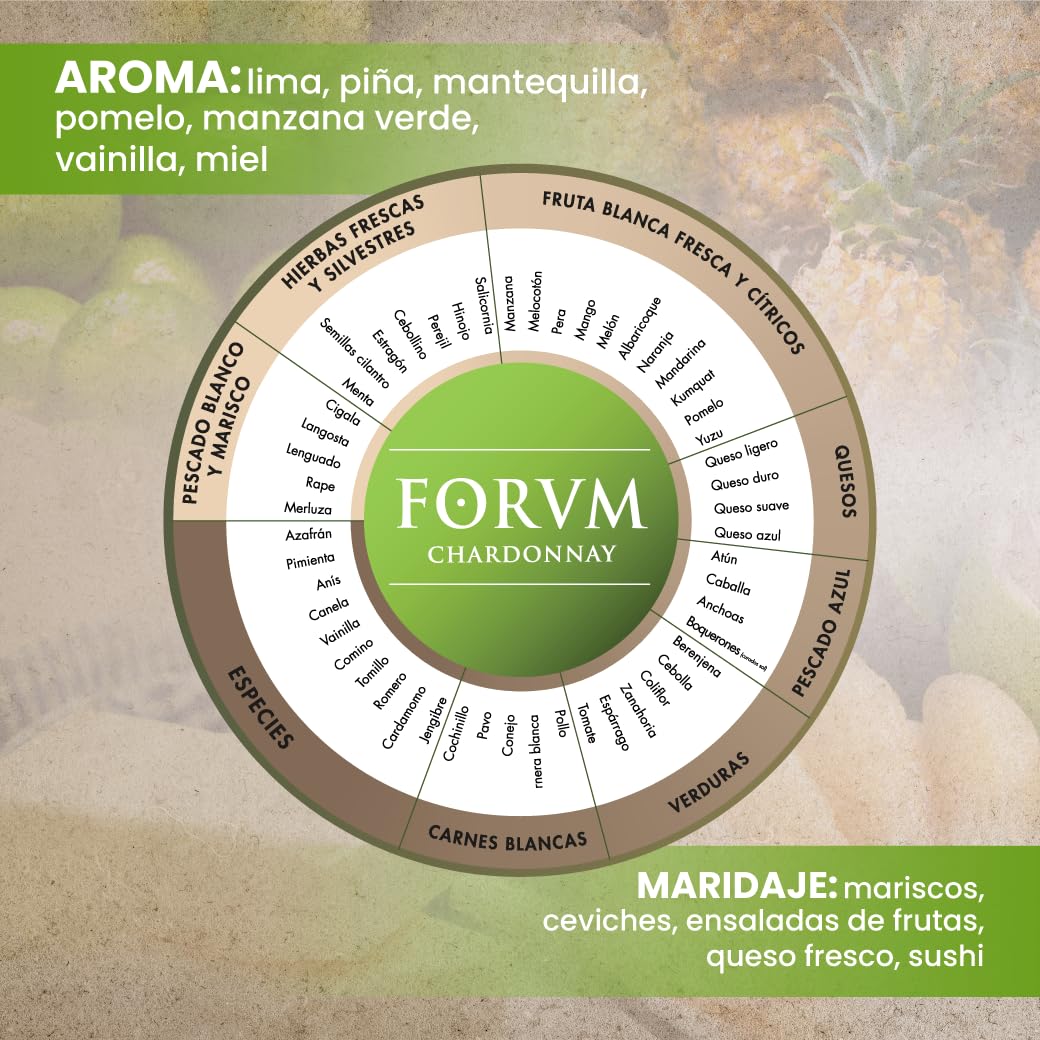 Forvm Chardonnay, Vinagre de Vino Blanco, Fantástico para Cocinar, Usado 12 Años en el Menú de los Premios Nobel, Envejecido Artesanalmente 3 Años (3 Botellas)