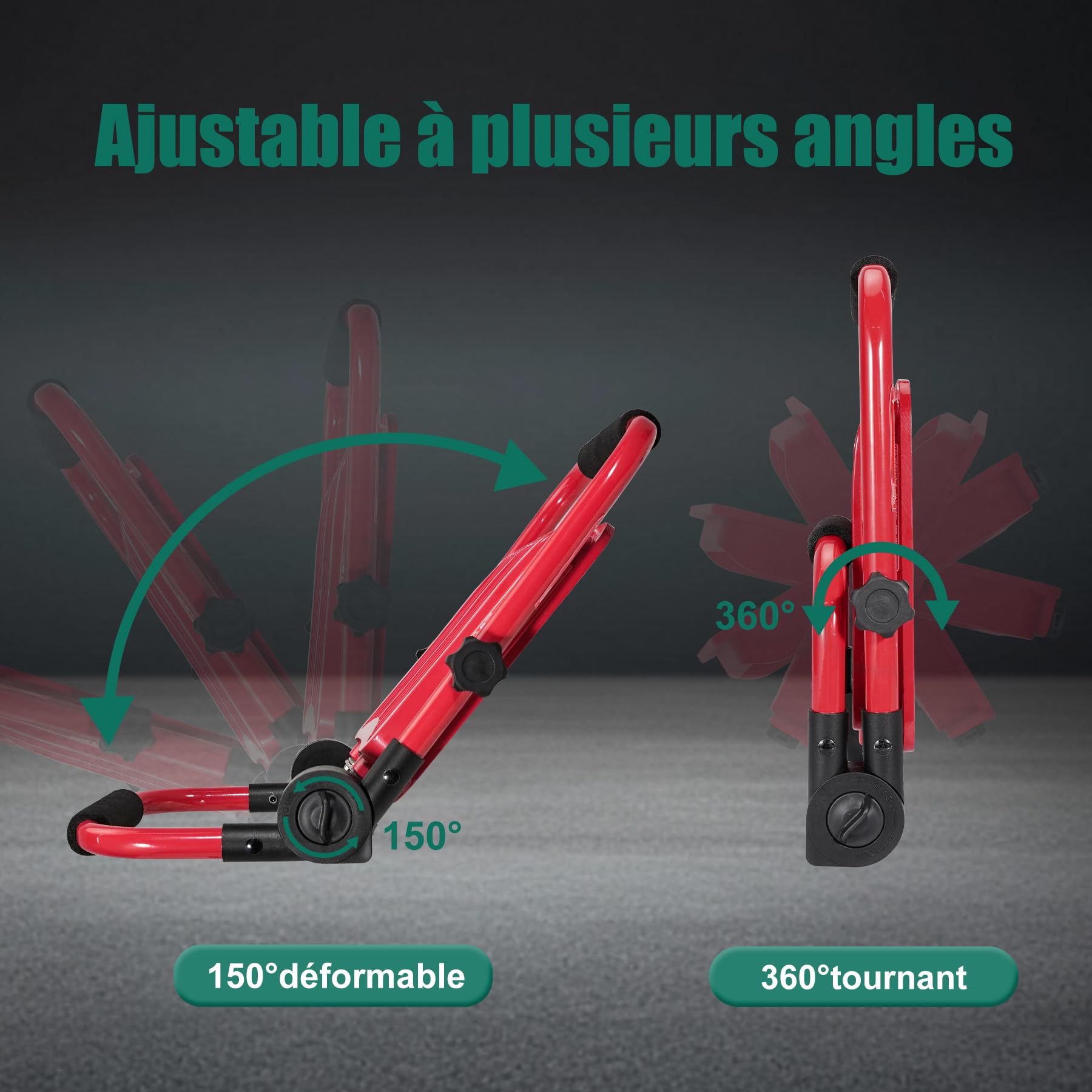HYCHIKA Projecteur Chantier LED 50 W 5500 lm, 6500 K Lampe de Travail IP65 | Câble de 3 m avec fiche pour une flexibilité maximale. Éclairage LED portable pour ateliers, chantiers et garages