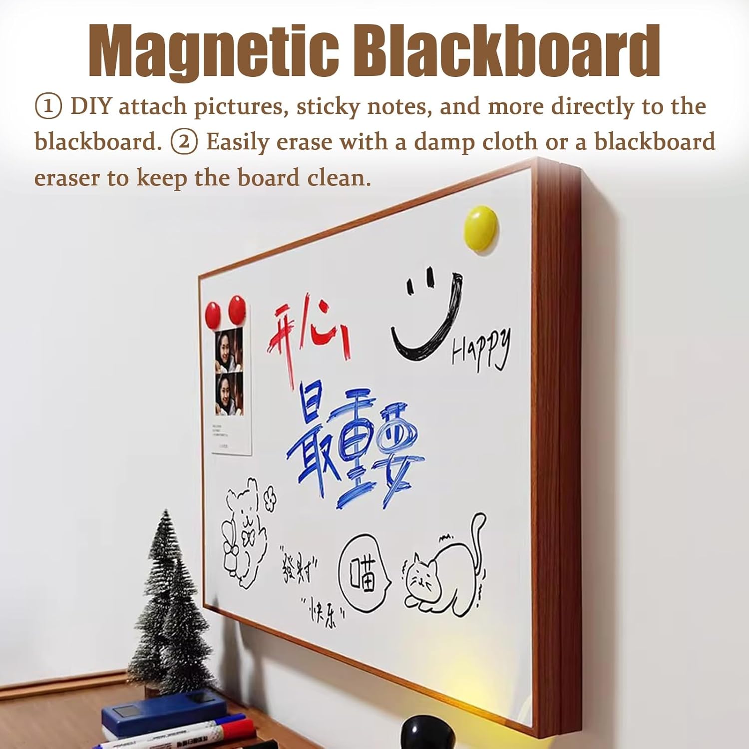 Magnetic Decorative Fuse Box Cover - DIY Writable Chalkboard for Electrical Panel - Indoor Flip-Up Circuit Breaker Cabinet - Wall Art (White 40 x 30 cm / 15.75" x 11.75")