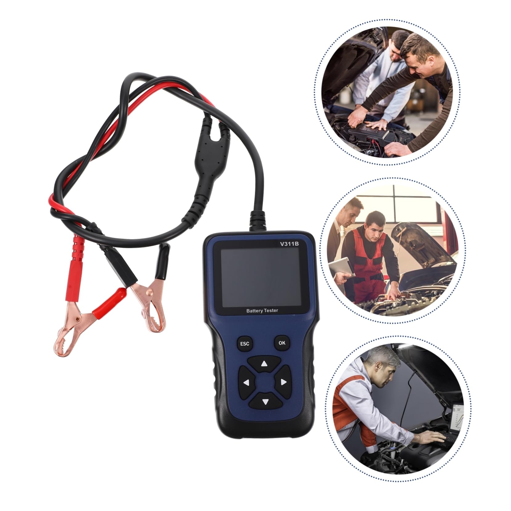 Comprobador de Batería de Coche 12v Analizador Profesional | Pantalla de Alta Definición, Plástico Ligero, para Suministro de Coche