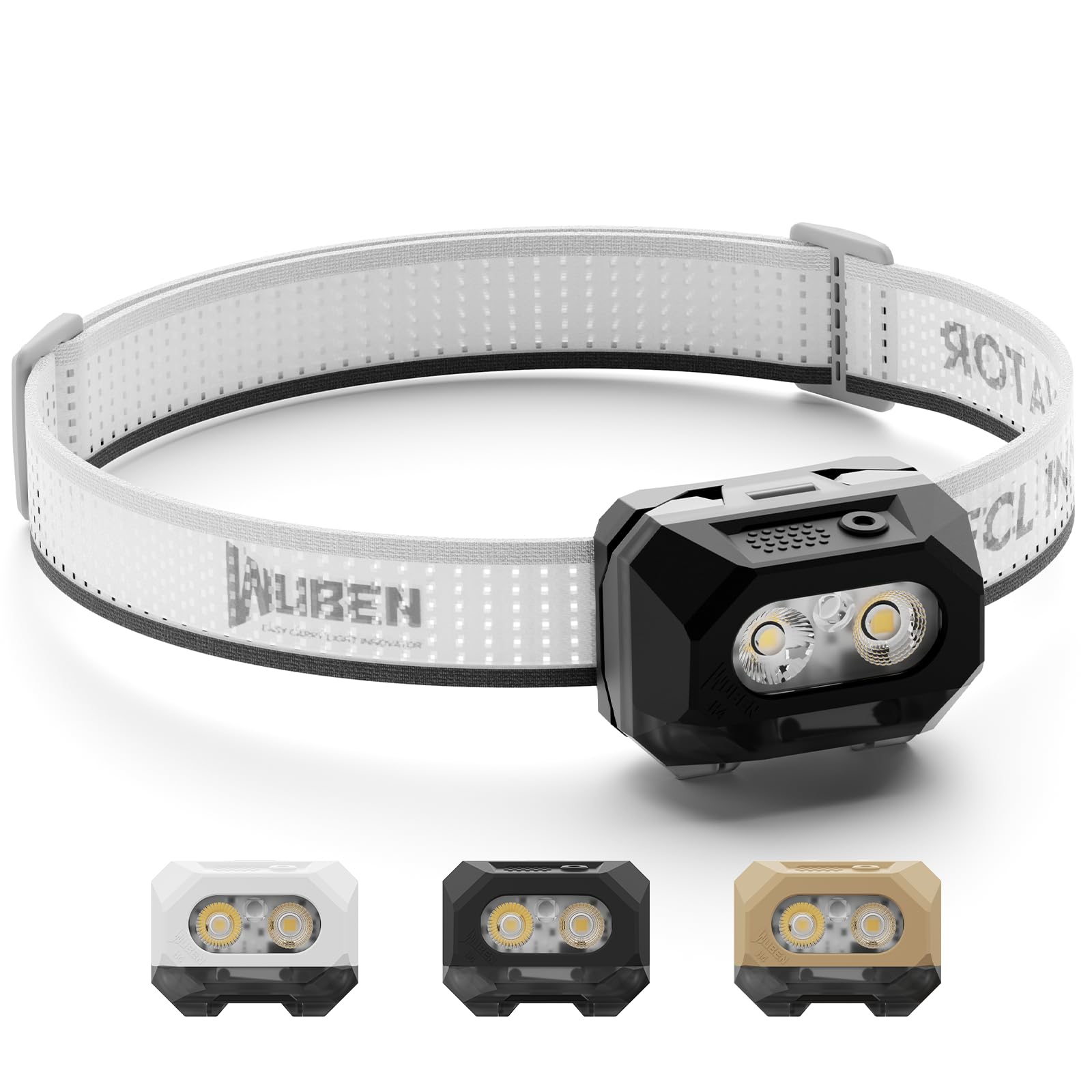 Lampe Frontale WUBEN H4 Rechargeable - 800 Lumens, étanche IP68, Détecteur De Mouvement, 10 Modes Lumière Rouge - Idéale Rando, Camping Et Pêche