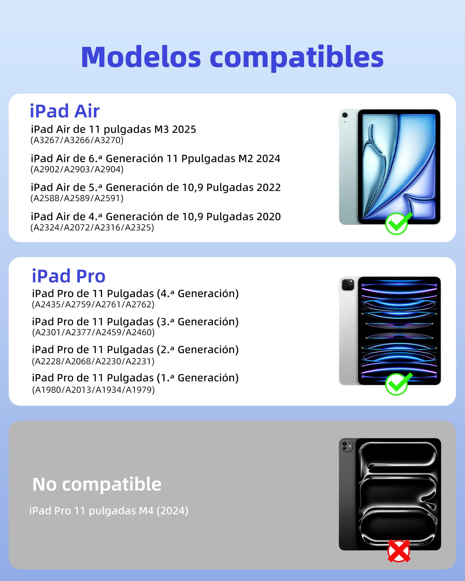 Bettdow Teclado para iPad Air 11" M4 2026/M3 2025/M2 2024, Español Ñ Ligera de Aleación de Aluminio Magnético Flotante Diseño Teclado con Trackpad para Air 5ª/4ª 10,9"/iPad Pro 11" 4ª/3ª/2ª/1ª,Blanco
