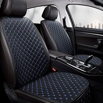 2PCS Front Car Seat Covers for Mercedes Benz SLK 200 200K 250 280 350, Leather Breathable Seat Protector, Car Seat Cushion for Most Sedan, Truck and SUV,C Black Blue