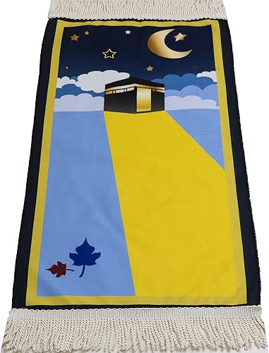Miniatura 4 de Modefa Alfombra de oración islámica turca, alfombra delgada de oración para niños y niñas, tapete de oración musulmana tamaño pequeño para niños