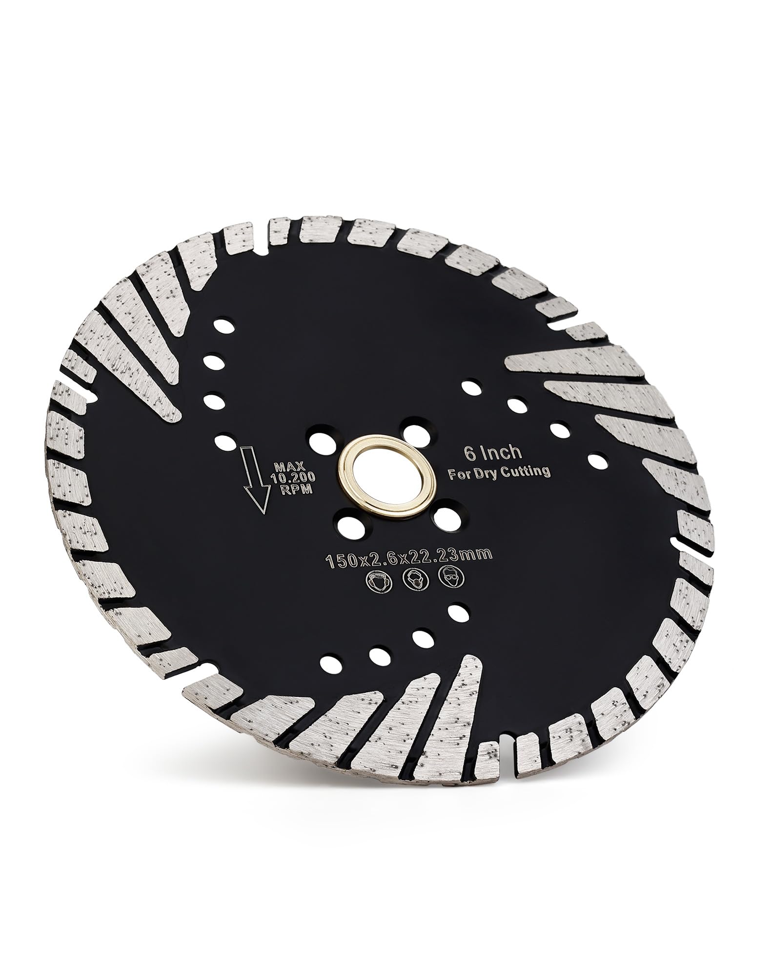 Solidure 6" Granite Cutting Blade Turbo Diamond Blade for Marble Granite Stone Pavers Concrete Dry Cutting