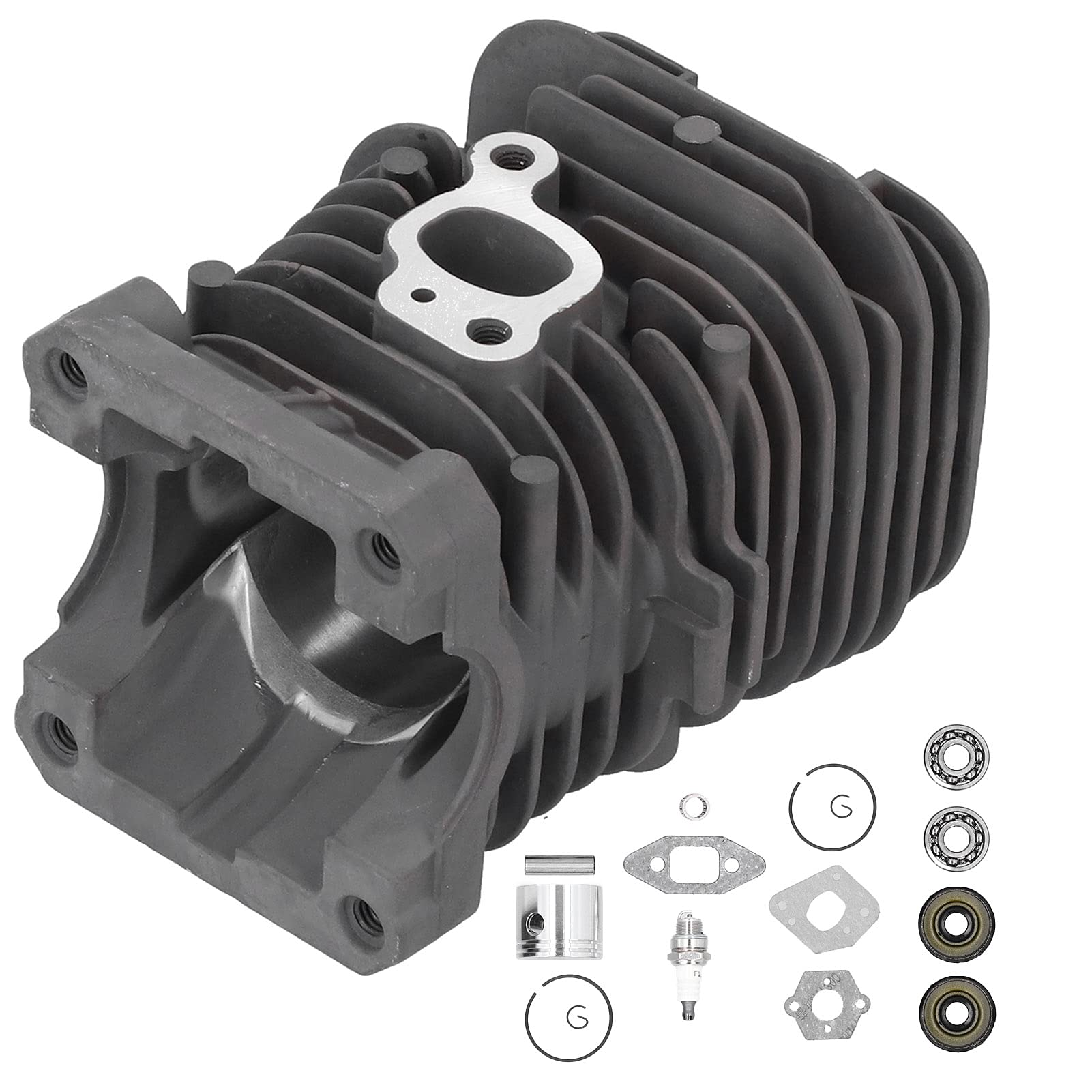 Zestaw tłoka cylindra Wysokiej jakości stop aluminium Trwały zamiennik dla piły łańcuchowej Partner 350 351 390 420 2150 2250 2450 2550 41,1 mm Rozmiar 761 g Waga