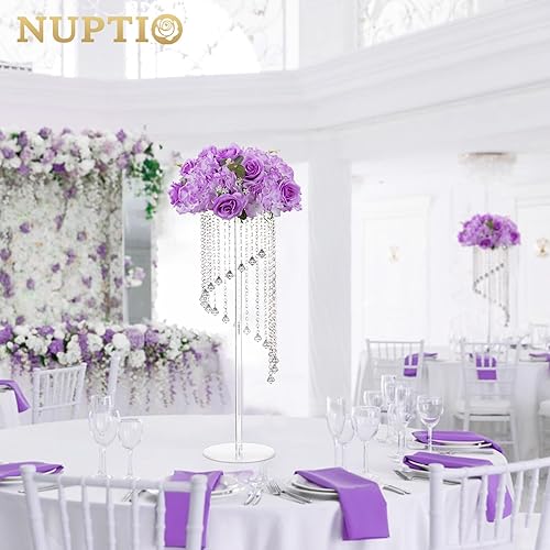 Miniatura 2 de NUPTIO Bolas de flores para centros de mesa de boda 2 piezas de 14.2 pulgadas de diámetro artificial arreglo de bolas de flores artificiales centro