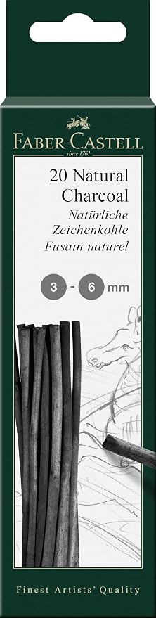 Faber-Castell Charcoal Natural Pitt Set - Pack of 20