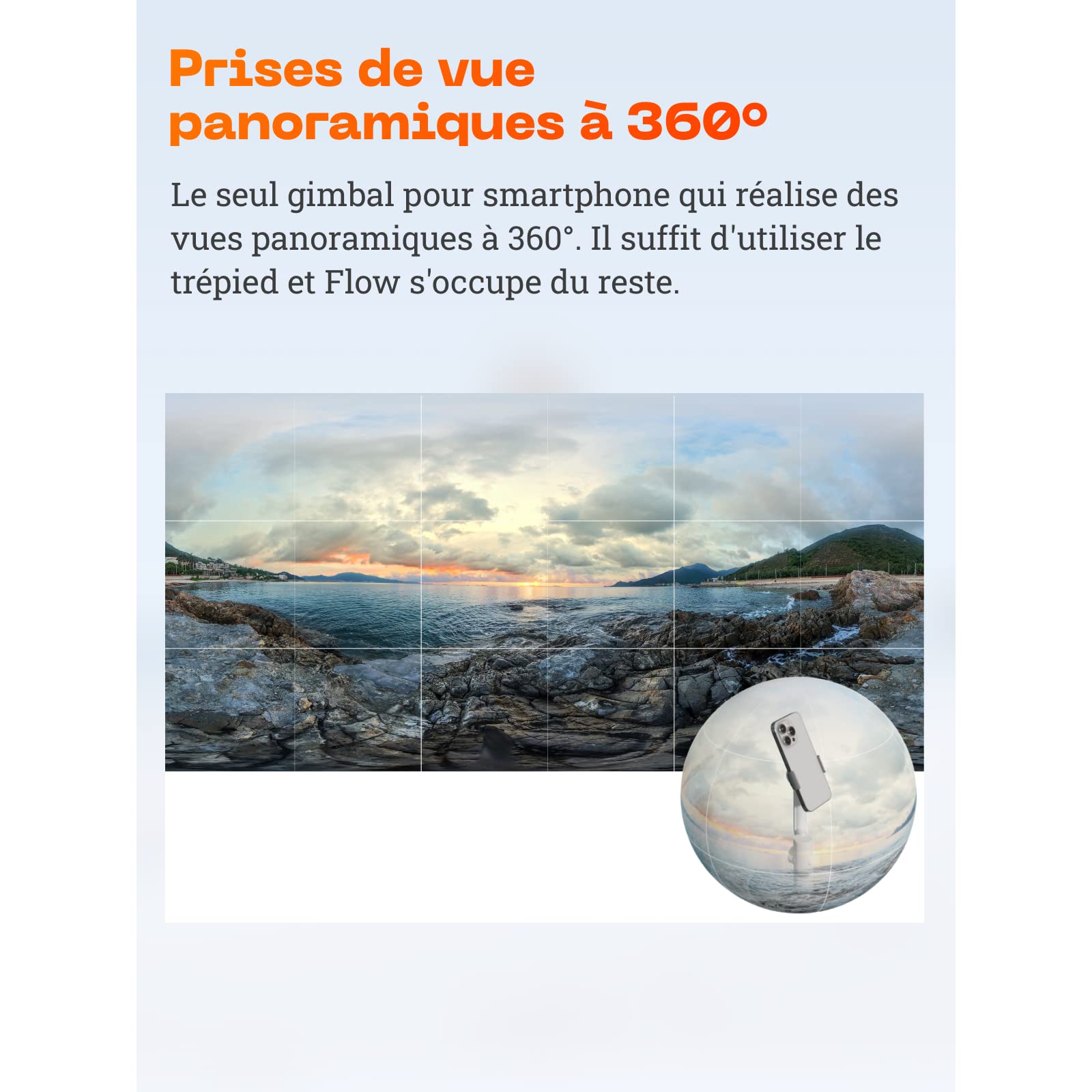 Insta360 Flow Kit de créateur - Stabilisateur pour Smartphone avec Suivi alimenté par l'IA, stabilisation à 3 Axes, Perche à Selfie intégrée, trépied Universel, Pliable et Portable, Blanc Neige