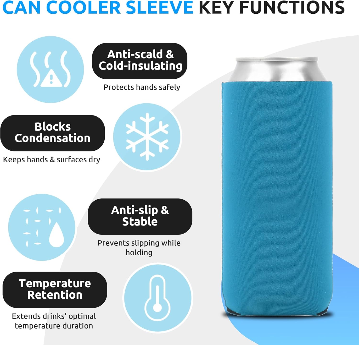 Custom Slim Can Coolers Sleeves 50-3000 Pack Bulk for 12 OZ Cans & Bottles, Personalized Collapsible Insulated Drink Holder with Logo Image Text for Anniversary Wedding Birthday Party Fishing