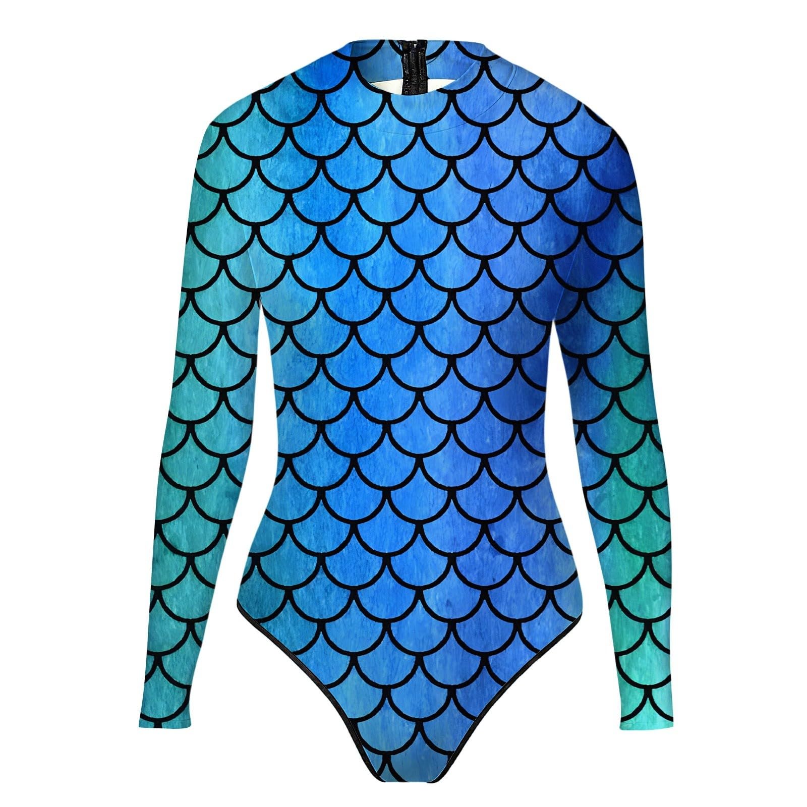 Bikini bleu à manches longues et impression numérique haut de gamme M - 5