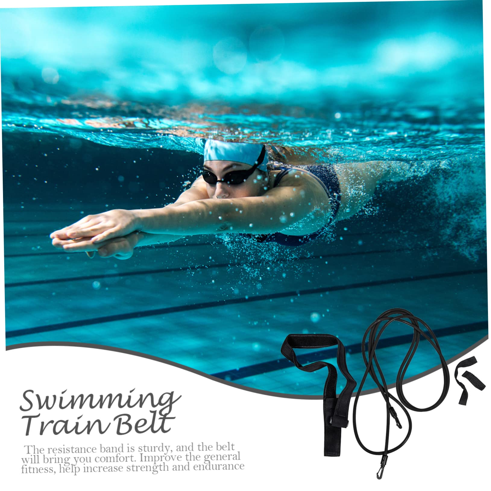 Duqulle Fasce resistenti alla piscina per il nuoto, fasce per esercizi resistenti al nuoto,Fasce elastiche professionali per allenatori di nuoto stile libero - Attrezzatura da allenamento per il nuoto
