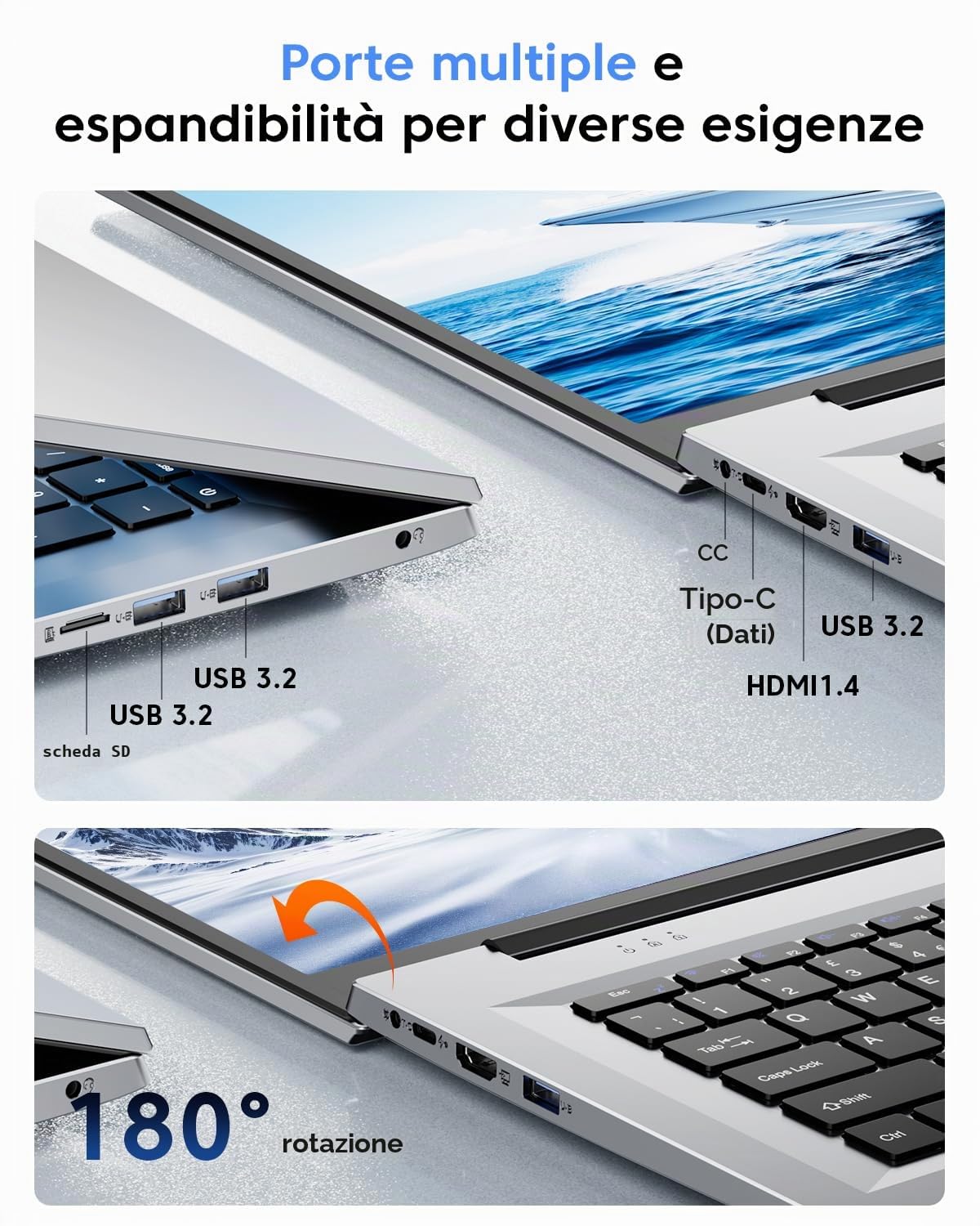ACEMAGIC Portatile 18,5" FHD, processore Ryzen 4300U fino a 3,7 GHz, 16 GB di RAM, SSD M.2 da 512 GB, portatile business da 18,5 pollici, compatibile con Wi-Fi 5, Bluetooth 5.0, 3 porte USB 3.2