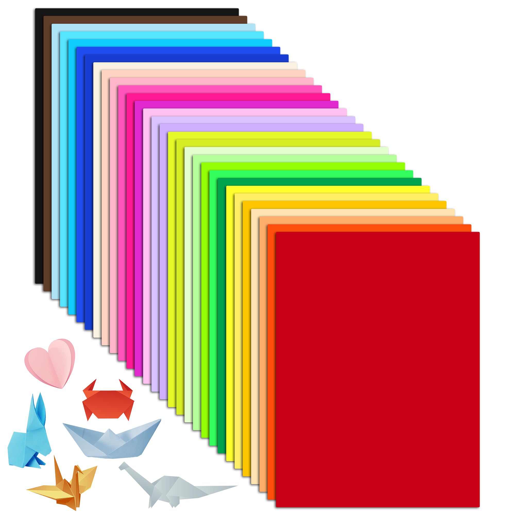 TIYCNIY Coloured Card A4, 60 Sheets, 230GSM Thick Rainbow Craft Card for DIY Cards Making, Scrapbook, Office Printing, Birthday Party Decorations and Children's Arts - 30 Assorted Colours