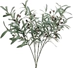 SHACOS 3 PCS Large Artificial Olive Branches for Vases Fake Olive Leaf Stems with Olives 39" Tall Greenery Tree Branch Plant for Home Wedding