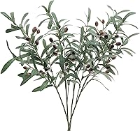 SHACOS 4 Pack 28 Inch Artificial Olive Branches Greenery Stems Faux Olive Tree Branches for Vases Wedding Home Decor