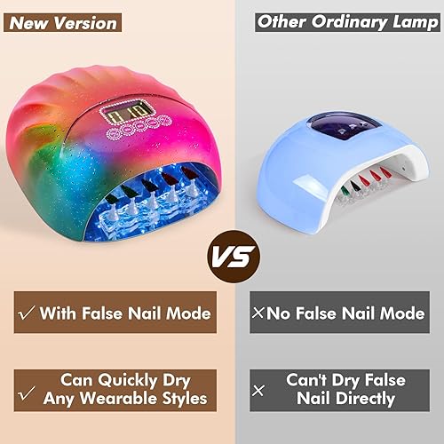 Miniatura 6 de Lámpara de uñas UV, lámpara de uñas LED UV inalámbrica de 78 W con 4 ajustes de temporizador, secadora NAI multifunción con forma de carcasa