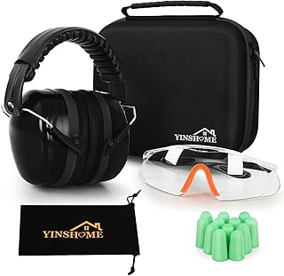 Shooting Ear Protection Earmuffs, Gun Safety Glasses, Earplugs, Protective Case