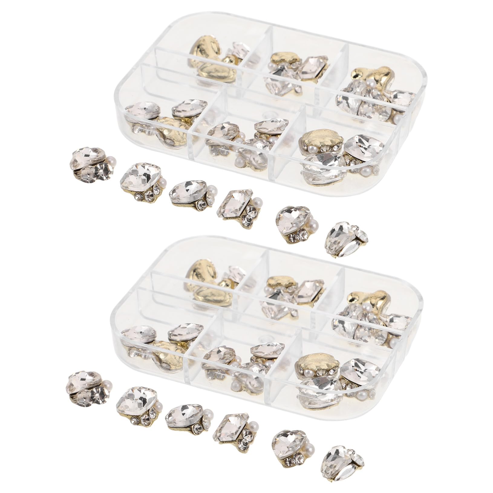 144 Pezzi Nail Glass Rhinestones Kit Trasparenti Flatback Charms per Creazioni Gioielli e Decorazioni Nail Art DIY