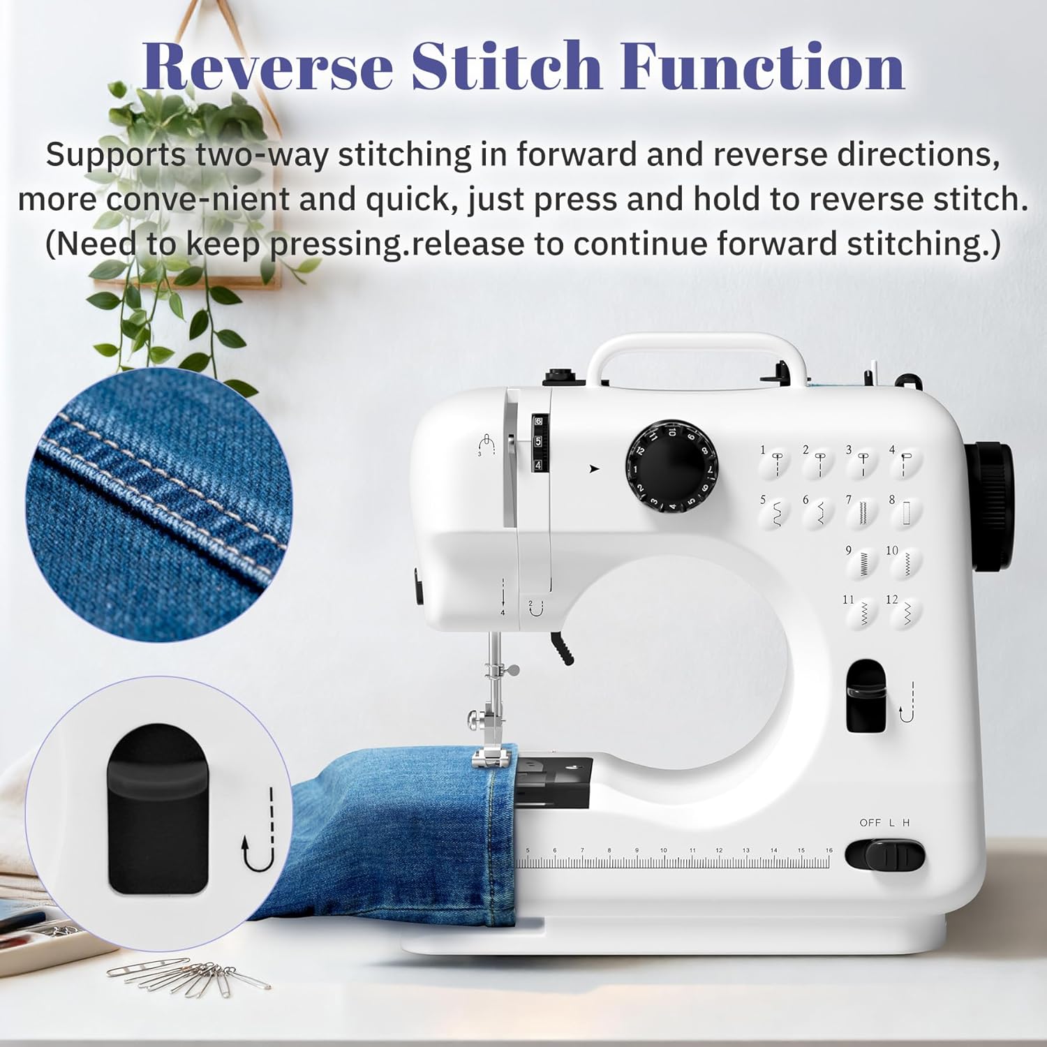 Beginner Sewing Machine, 12 Built-in Stitches with Foot Pedal, 2-Speed Control, Portable Mini Sewing Machine for Home Travel Use & Sewing Enthusiasts (black)