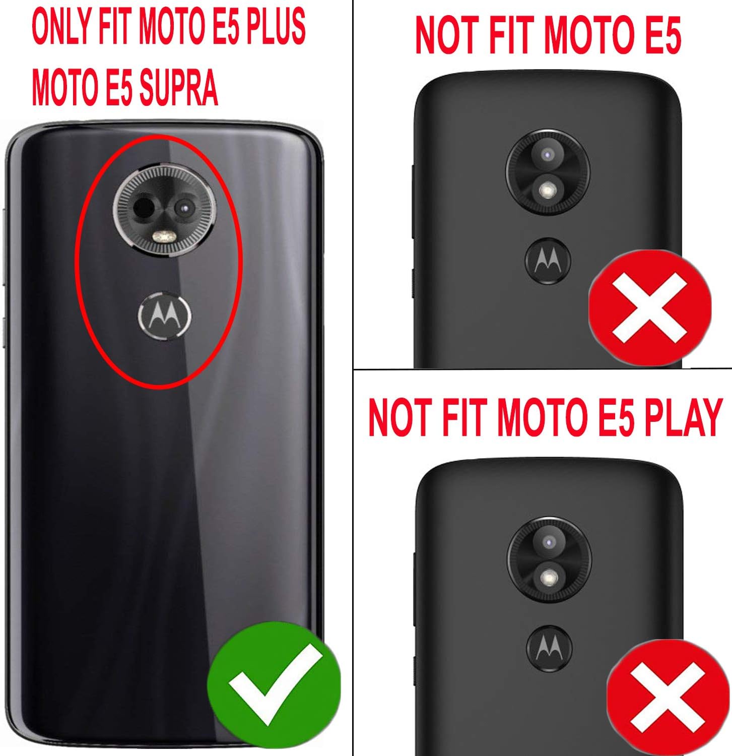 Moto E5 Plus Case, Moto E5 Supra Case, with [Tempered Glass Screen Protector] Full Cover Heavy Duty Dual Layers Phone Cover with Kickstand and Locking Belt Clip Holster-Red