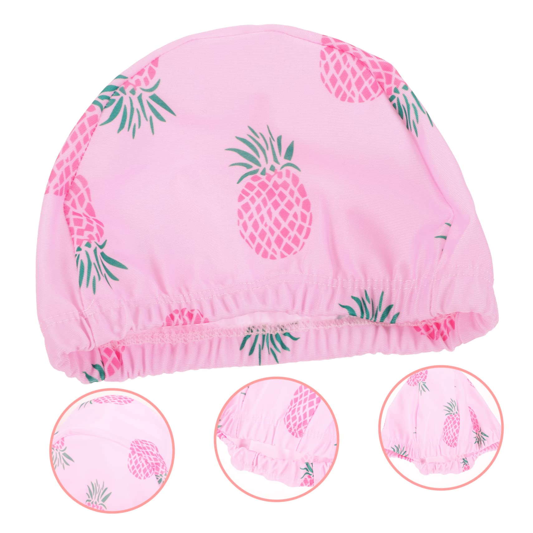 Abaodam Gorro De Natación De Piña Gorro Elástico Y Cómodo Accesorios De Piscina Niñas Protección