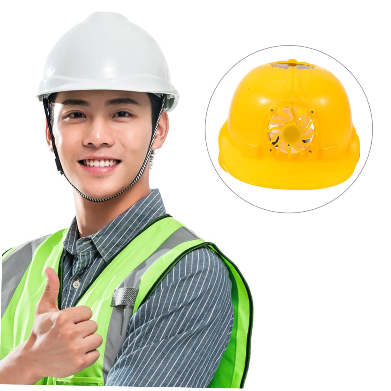 Gatuida Cappello Duro Ventilatore Casco Di Sicurezza Ventilatore Solare Cappello Costruzione Duro Con e Con e Solare Costruzione