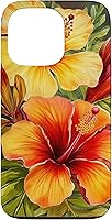 Vista 10 de Hawaiian Tropical Yellow Red Hibiscus Plumeria Case for iPhone 17