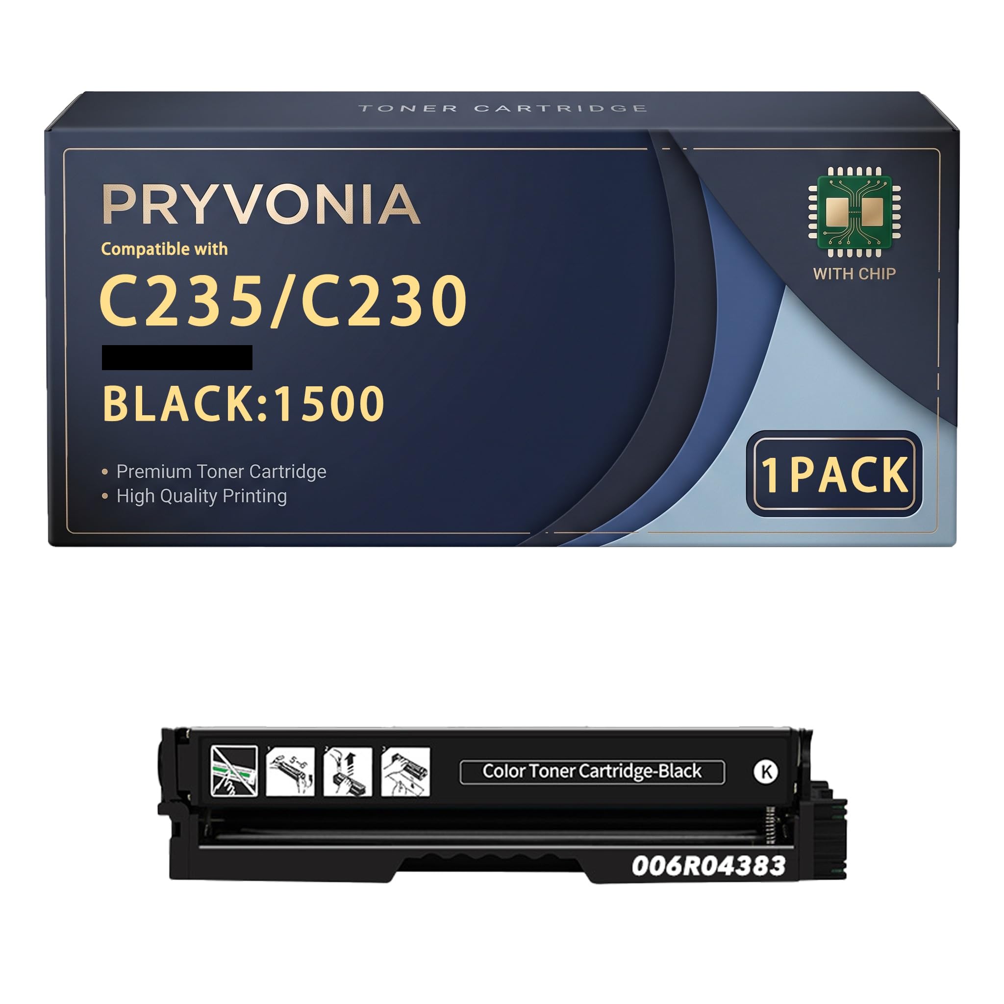 Cartuccia toner compatibile 006R04383 per Xerox C230 C235, nero, confezione da 1 con chip, capacità standard, fino a 1.500 pagine