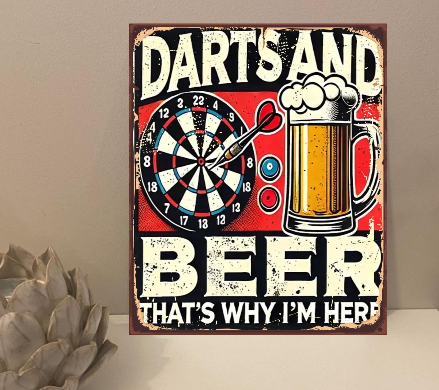 1x Games Room Darts Man Cave Rustic Retro Metal Novelty Plaque Sign Gift mt872 (250mm x 200mm)