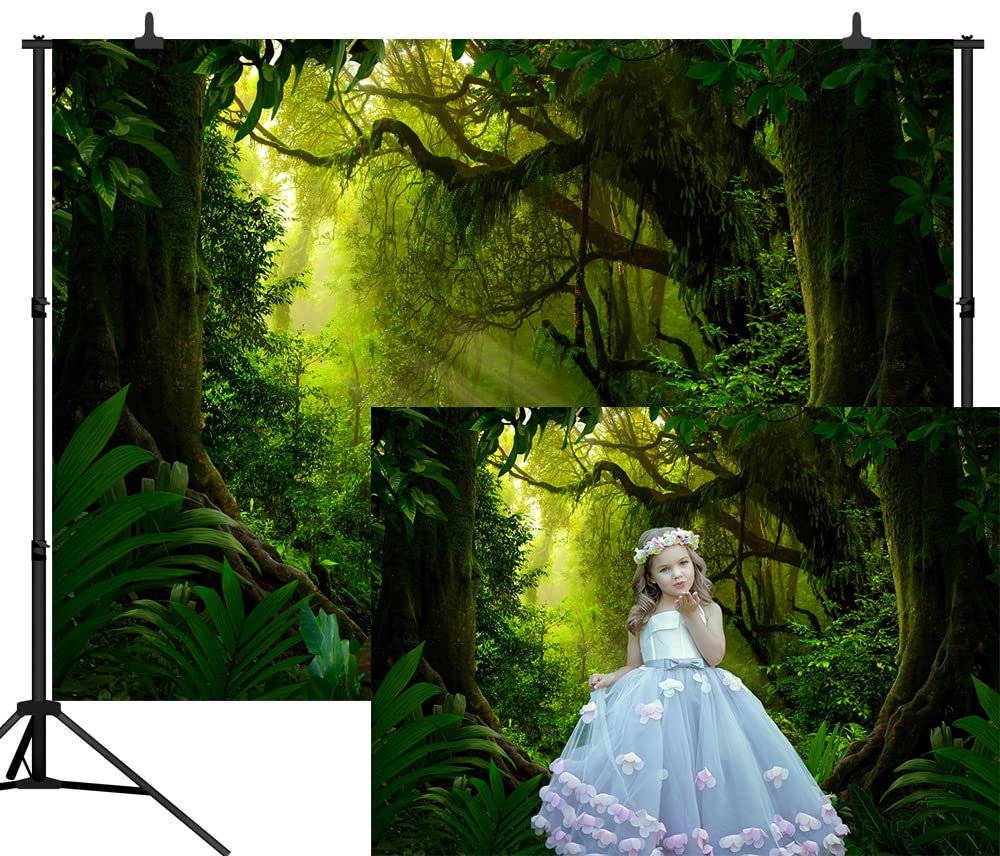 CapiSco Jungle Forest Backdrop Tropical Plants Photography Background for Kids Adults Photoshoot Wild One Jungle Safari Bday Shower Birthday Party Decoration Banner Photo Studio Prop 7x5FT SCO427A