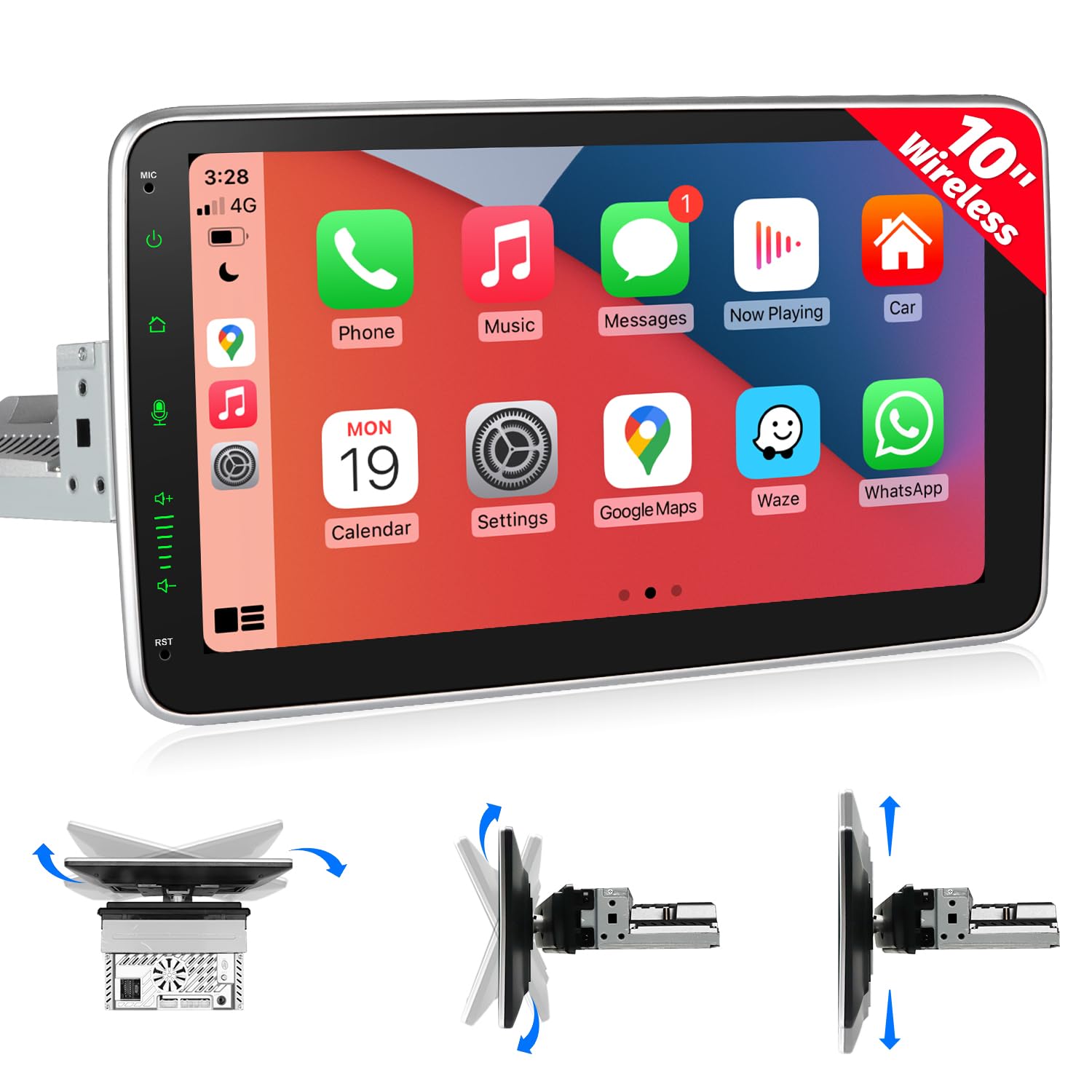 Autoradio mit Bildschirm Kompatibel mit Wireless CarPlay & Android Auto Bluetooth