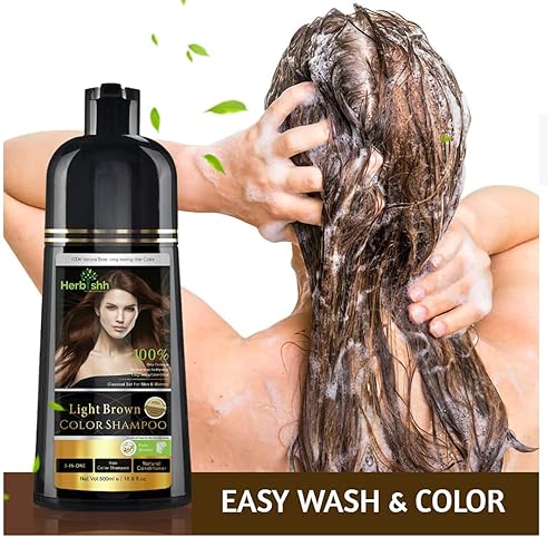 Miniatura 7 de Herbishh Combo de fortalecimiento del cabello contiene champú de color para el cabello, 16.9fl oz, marrón claro + aceite de jengibre para el