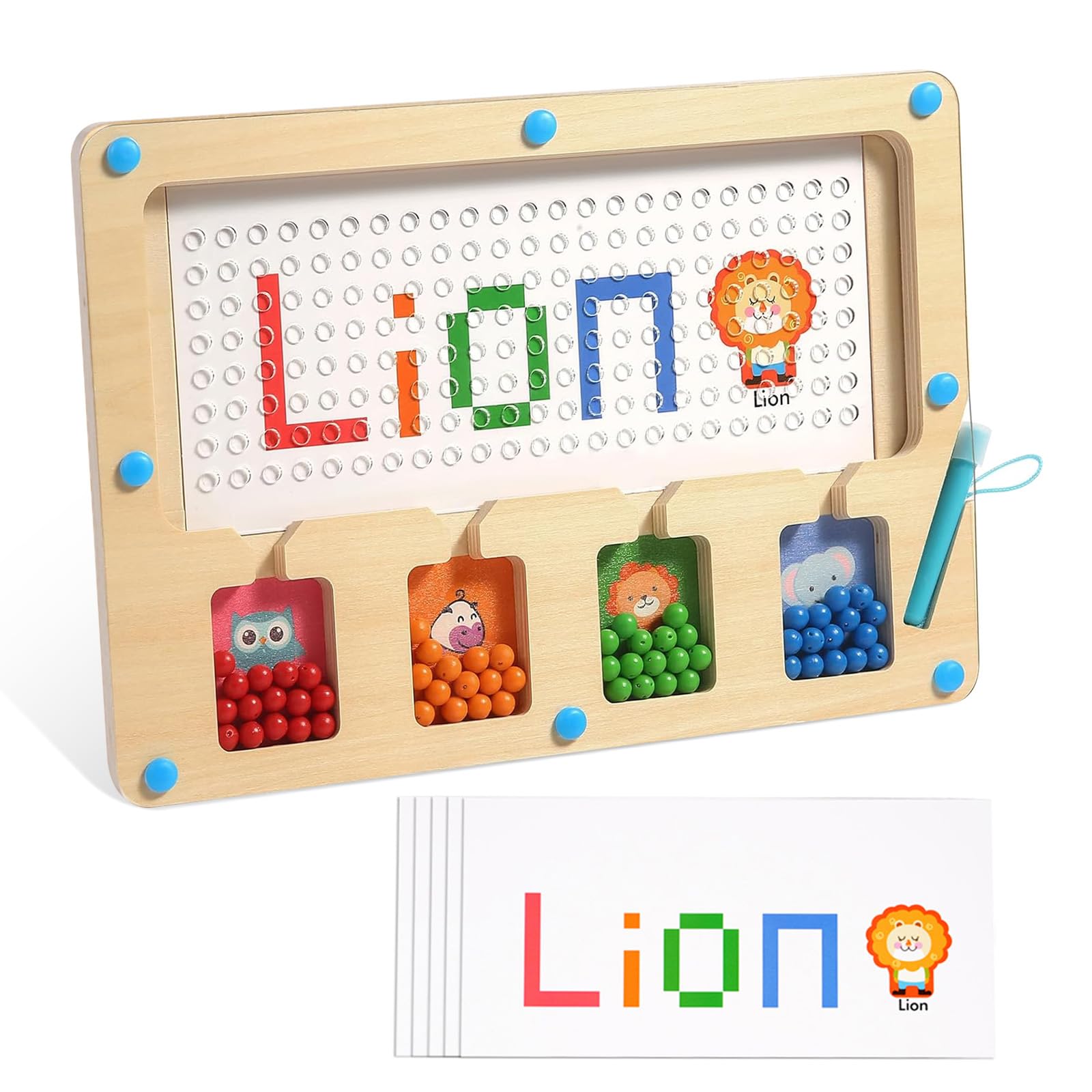 TUNJILOOL Laberinto Magnético, Juguetes Educativos Montessori, Rompecabezas de Madera, Ejercicio de Motricidad Fina para Actividades de Niños Pequeños Niños Niñas 3 4 5 Años Regalo