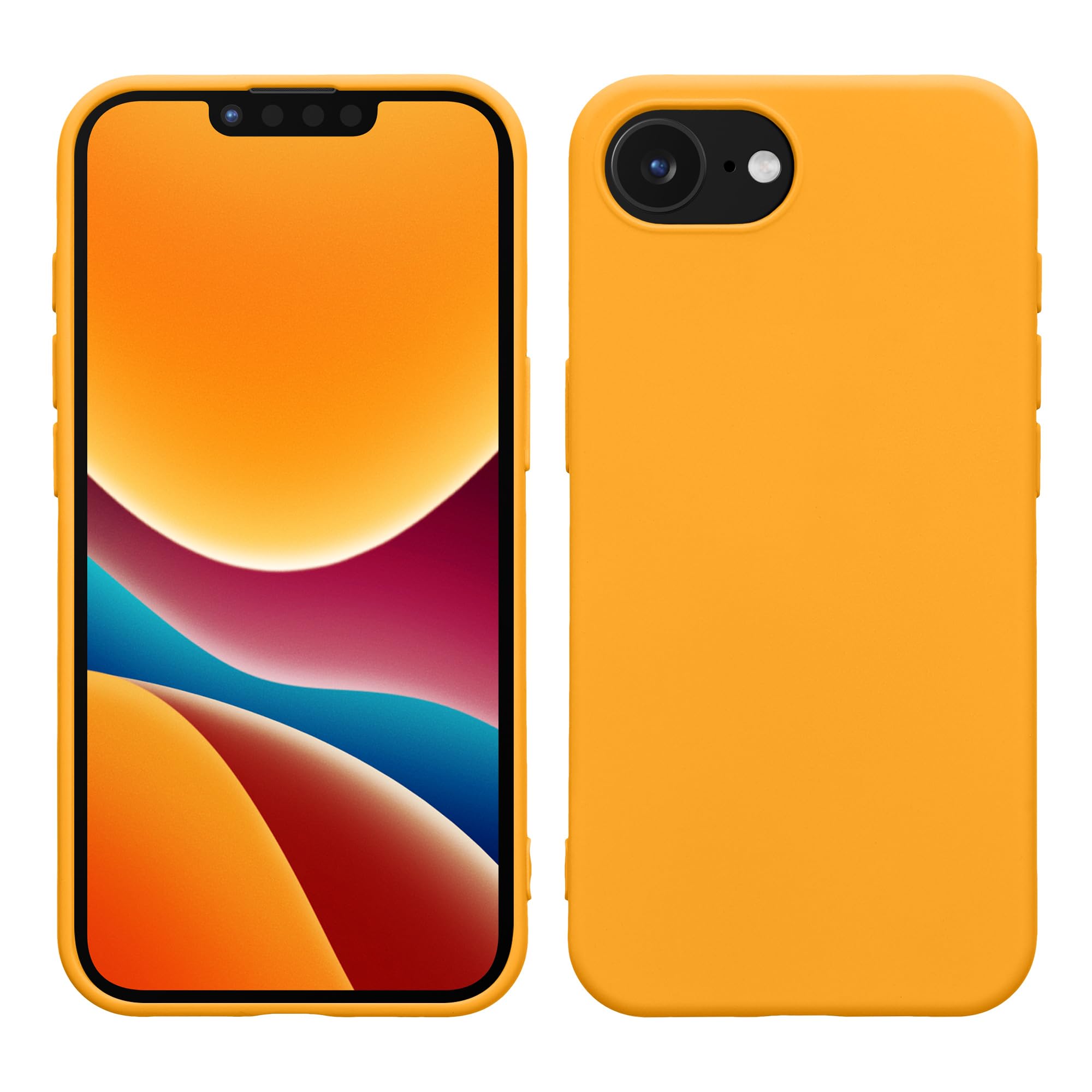 Case Compatible with Apple iPhone 16e Cover - Back Case for Smartphone in TPU Silicone - Rubberized Protection - Fruity Orange