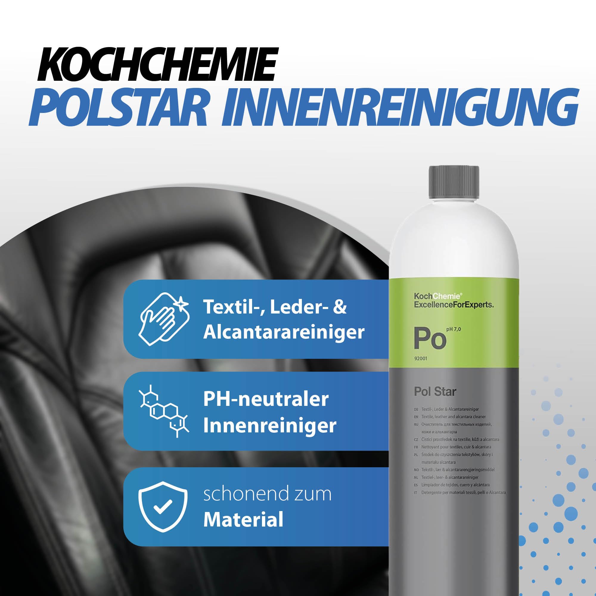 detailmate Koch Chemie POL Star - Set di pulizia per interni, 1 litro + nebulizzatore in schiuma