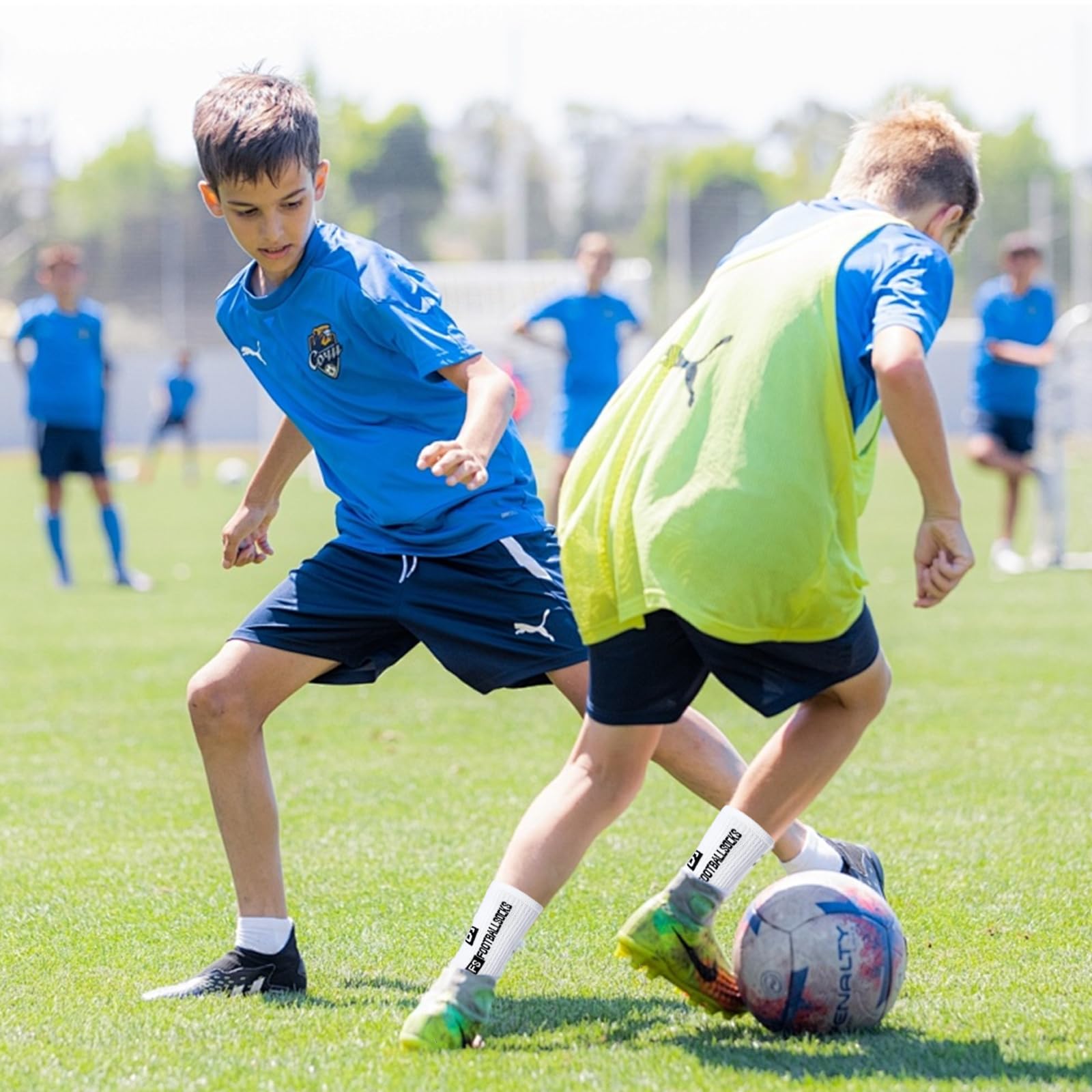 MIYUANGKJ 6 par skarpet do piłki nożnej dla mężczyzn, antypoślizgowe skarpety sportowe, skarpety Grip Sock, skarpety piłkarskie, skarpety treningowe, skarpety kompresyjne, rozmiar 38-46, do piłki