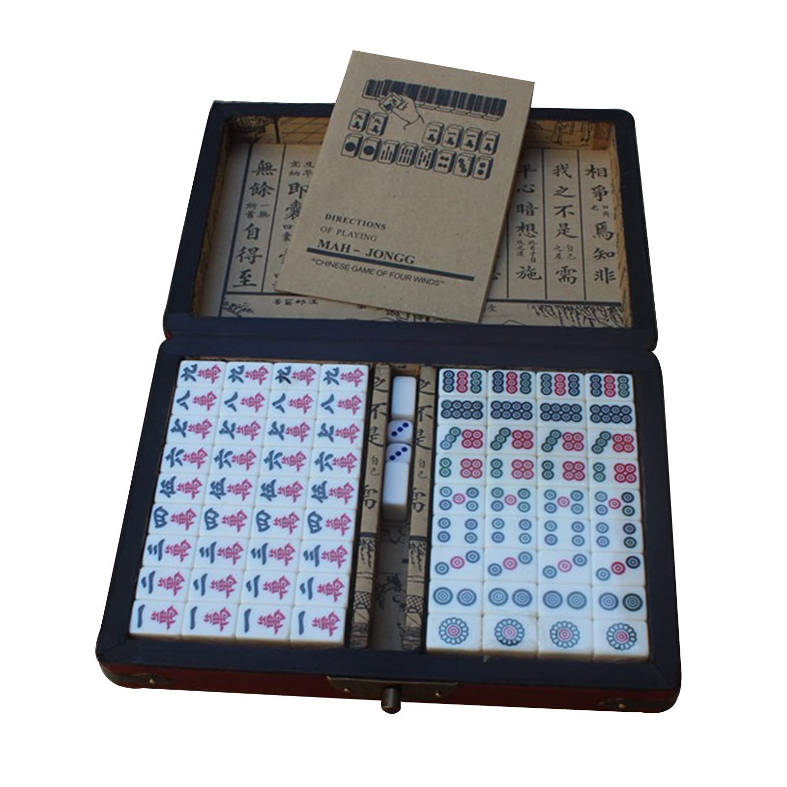 Buy Mini Mahjong 144 Chinese Numbered Tiles Traditional Mahjong Set with Box Board Games Tiles