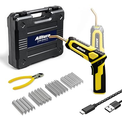Allturn Upgraded Version Convertible angle Cordless Plastic Welder, Plastic Welding Kit Car Bumper Repair Kit, Flat/Outside Corner/Inside Corner/Wave Staples, Plastic Welder Gun.