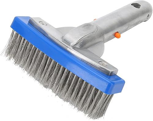 Miniatura 8 de Cepillo de piscina de acero inoxidable de 5.5 pulgadas para spa, estanque, suelo, pared, piscina, cepillo de limpieza de pared, herramienta de