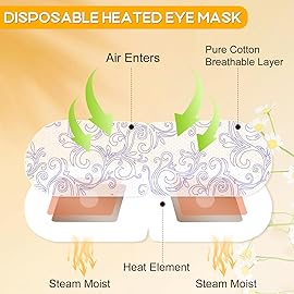 XPCARE 32 Pack Steam Eye Masks for Dry Eyes, SPA Warm Sleep Eye Mask, Disposable Heated Eye Mask for Dark Circles, Puffy Eyes, Relief Stress Eye Fatigue(Chamomile)
