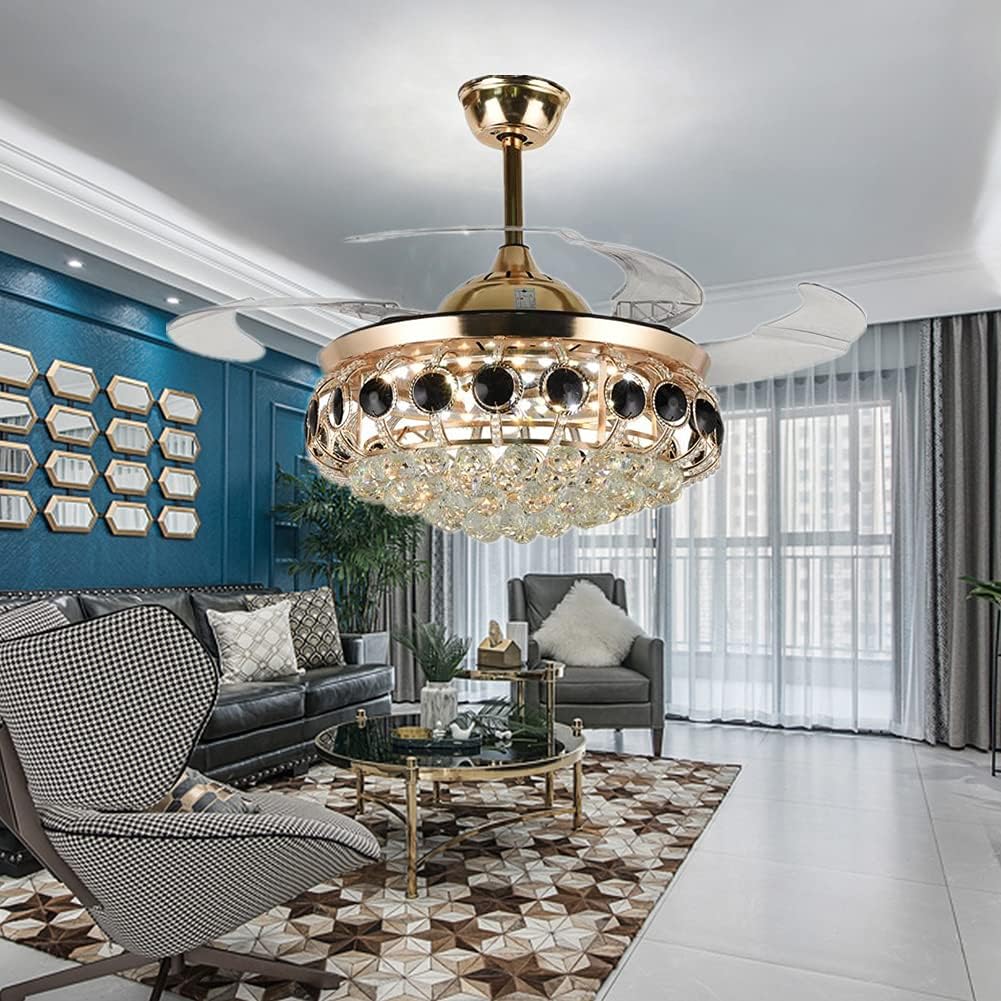 60% Off Discount Modern Fandelier with Remote, 42” Retractable Ceiling Fan with Light, Indoor Chandelier Ceiling Fan 3 Speeds 3 Colors Lighting Fixture Stylish Furniture Super Deal Product Modern Fandelier with Remote, 42” Retractable Ceiling Fan with Light, Indoor Chandelier Ceiling Fan 3 Speeds 3 Colors Lighting Fixture Stylish Furniture